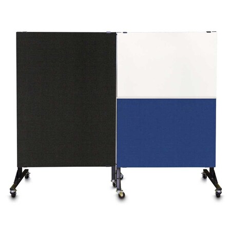 United Visual Products Enclosed Corkboard, 3 Door, 96"x48", 4" Fra UV3427-SATIN-BLSPRU